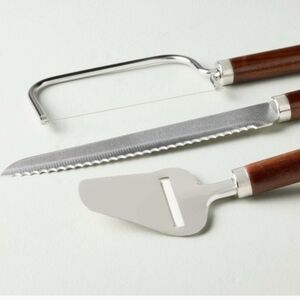 Hearth & Hand Set of 3 Cheese and Bread Knives Dark Brown- with Magnolia